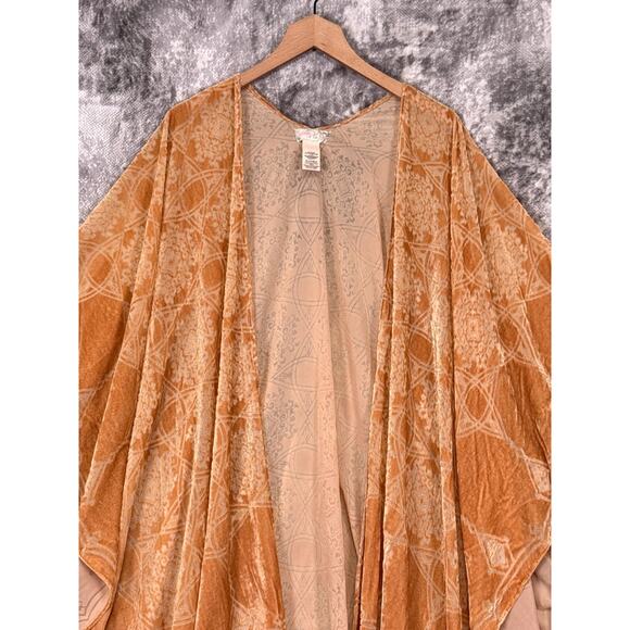 Free People Kimono OS One Size Womens Velvet Tassel Duster - Picture 2 of 6